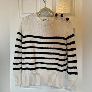 Zara Oversized Blue & Cream Striped Sweater, Size S